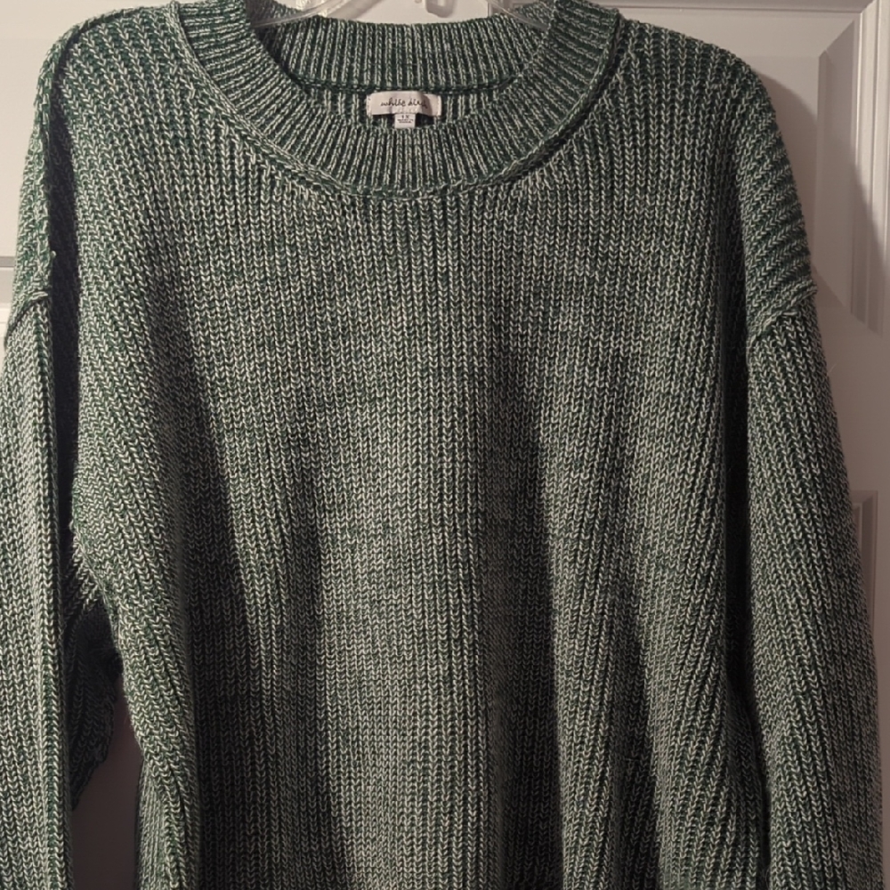 White Birch Olive Green Crewneck Sweater